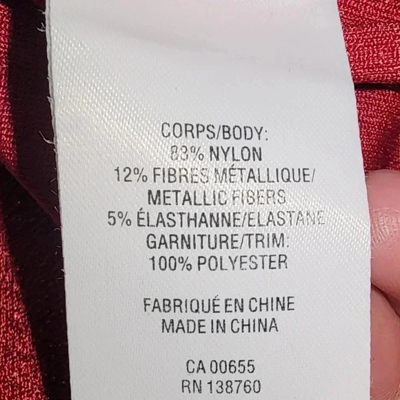 Rock & Shine Sleeveless Red Sparkly Womens Blouse Size XL Holiday - Picture 4 of 4